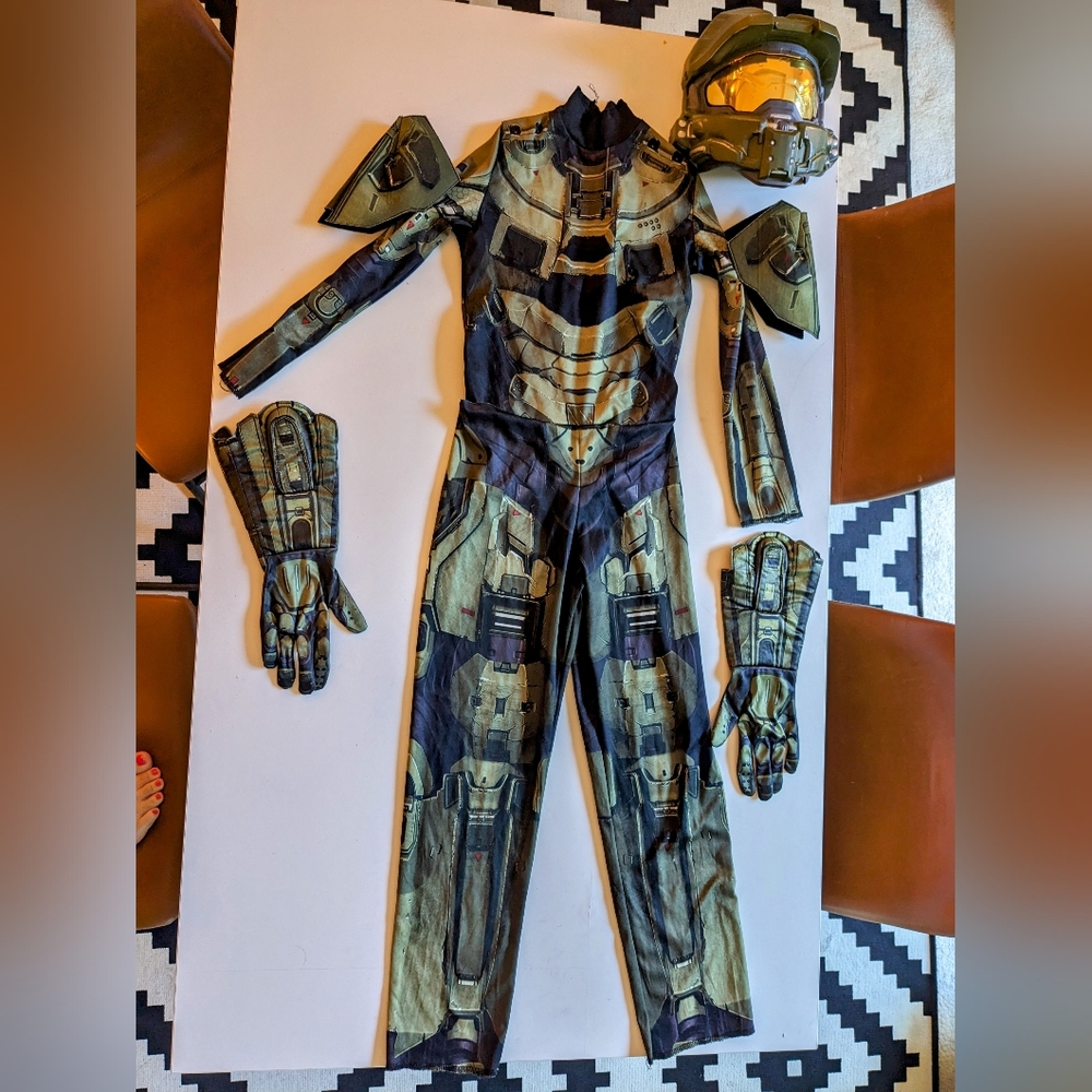 Kids Halo Master Chief Costume With Gloves Size 4-6